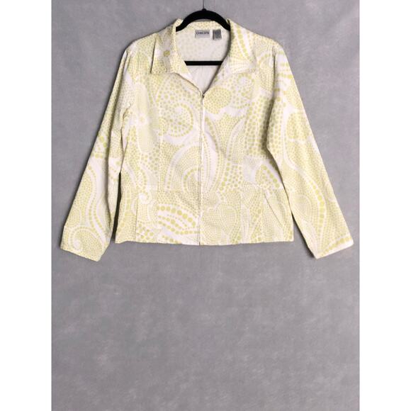 Chico's Jackets & Blazers - Chico's Lightweight Jacket Women's Size 2 (L/12) Full Zip Polka Dot
